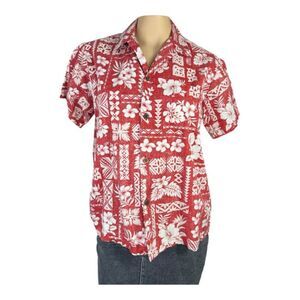 Bishop St. Red Hawaiian Cotton Shirt